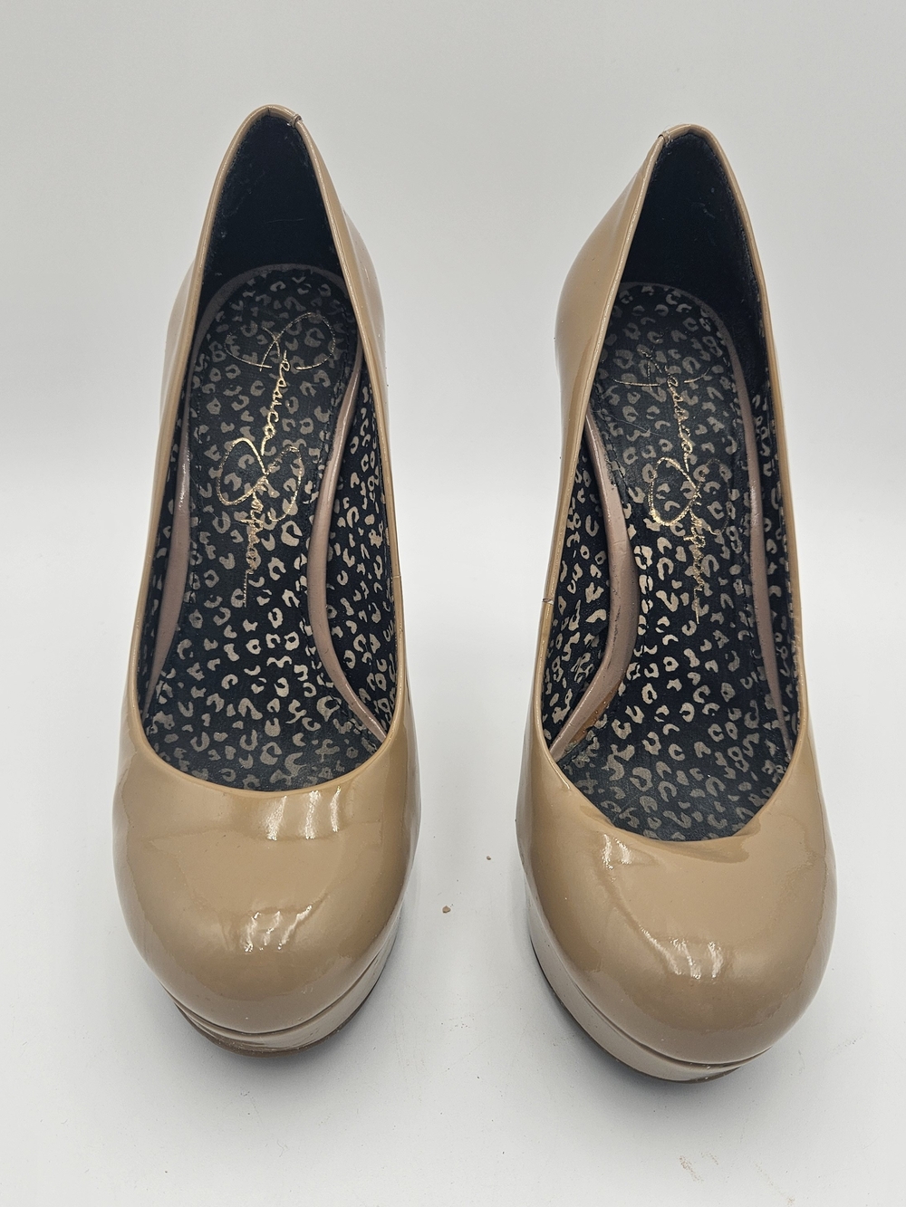 Jessica Simpson Nude Patent Platform Pumps